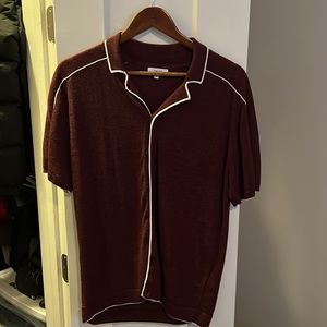 Reiss Cuban Collar - Medium/Slim fit/Maroon